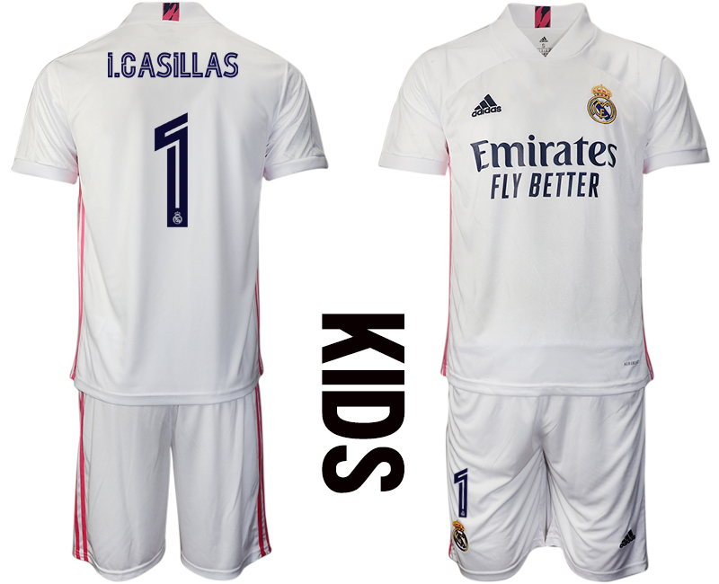 Youth 2020-2021 club Real Madrid home #1 white Soccer Jerseys->real madrid jersey->Soccer Club Jersey
